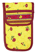 French sunglasses case (flower pattern. yellow x bordeaux) - Click Image to Close